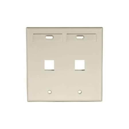Leviton 2-Port Flush Mount Unloaded, 2Gang W/Des Window Quickport 42080-2IP